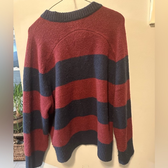 Abercrombie & Fitch Striped Crewneck Sweater in Red and Blue - Picture 3 of 4